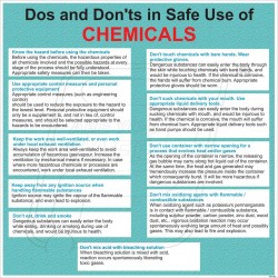 Do's and don't s in safe use of chemicals