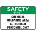 Chemical unloading area authorised personnel only