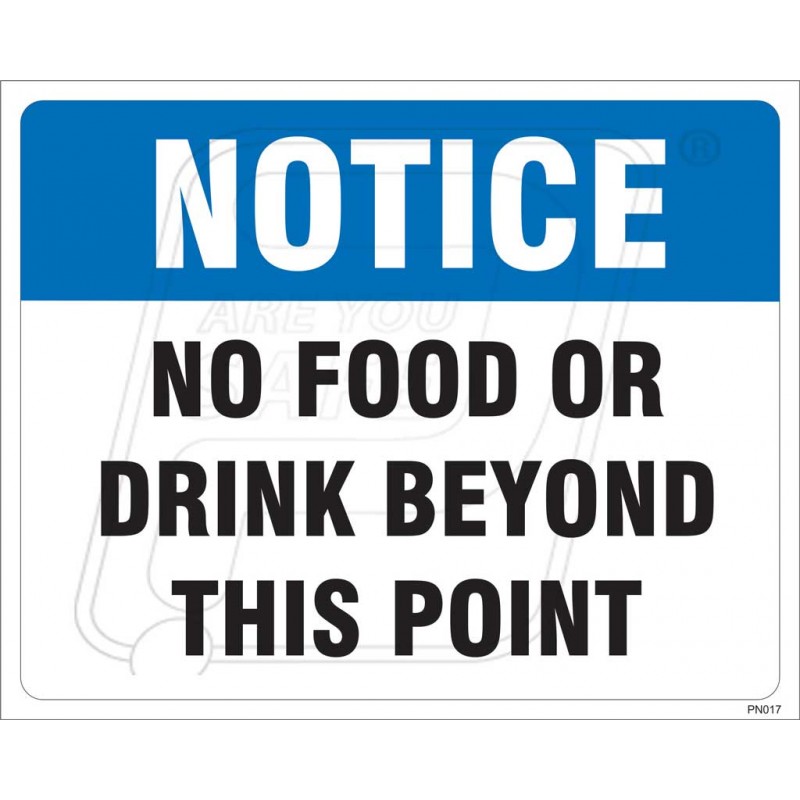 No Food And Drink Beyond This Point | Protector FireSafety