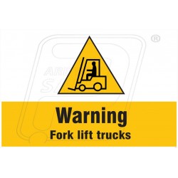 Warning fork lift truck