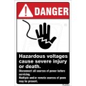 Hazardous voltages Cause Severe Injury Or Death
