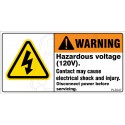 Hazardous Voltage (120V).