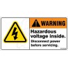 Hazardous Voltage (120V).