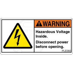 Hazardous Voltage Inside.