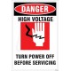 Turn Power Off Before Servicing