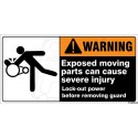 Exposed moving parts can cause severe injury