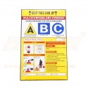 Sticker for ABC type fire extinguisher