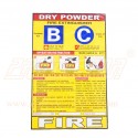 Sticker for DCP type fire ext