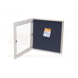 Push Up Pin Board With Glass Openable door with Wooden frame and lock