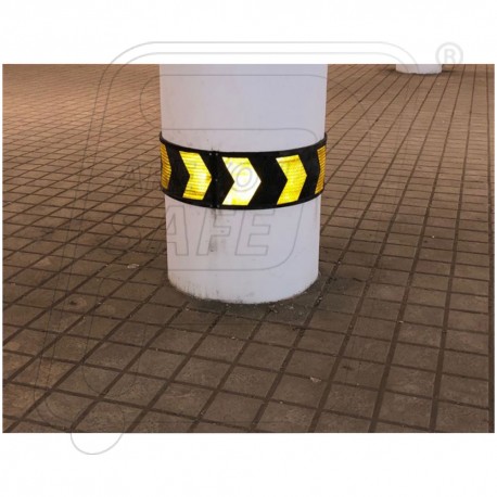 Round Pillar Guard 1000X200X8mm with Yellow reflective arrow