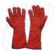 Hand gloves leather 35 cm Red/Yellow
