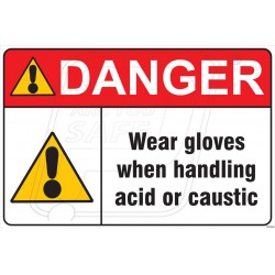 Wear gloves when handling acid or caustic 