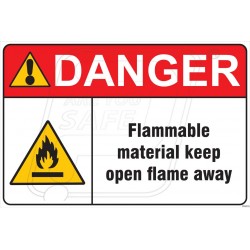 Flammable material keep open flame away 