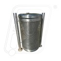 SS Perforated Dust bin with 3 pole