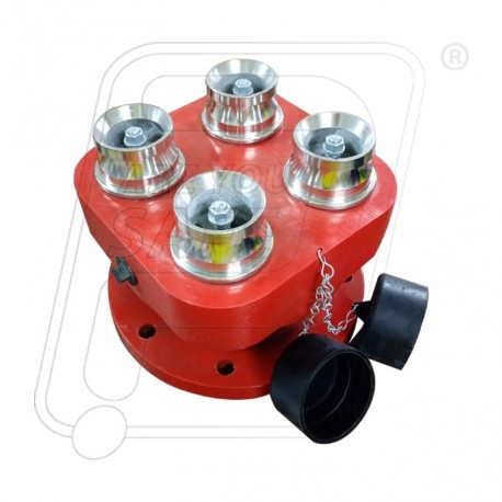 Fire hydrant four way inlet breeching valve SS Armor