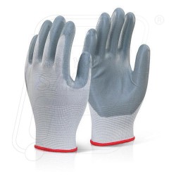Hand gloves nitrile coted on nylon 