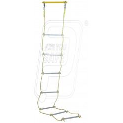 Safety ladder alum. steps 12 MM rope