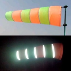 Wind sock indicator flourocent PU coated with reflective tape