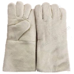 Heat Resistance Kevlar Leather Hand Gloves 35cm 