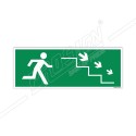 MAN WITH STAIRS DOWN ARROW