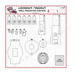 Open Lockout Tagout Station - Wall mounted