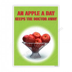 AN APPLE A DAY KEEPS THE DOCTOR AWAY SAFETY POSTER 