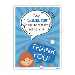 Say thank you when someone helps you safety poster