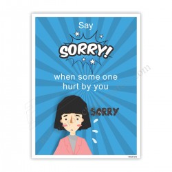 Say sorry when someone hurt you safety poster