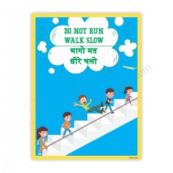 Do not run walk slow safety poster