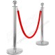Line Manager Silver Post With Red Valvet Rope