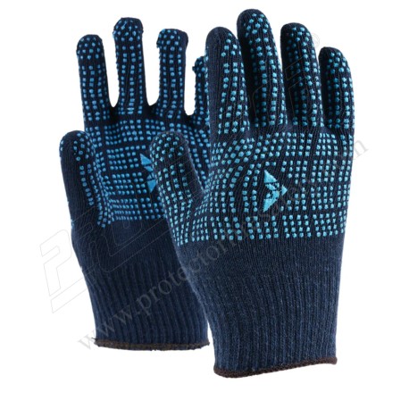 Hand gloves dotted single C1001D Blue Mallcom | Protector FireSafety