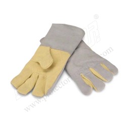 Hand Gloves Heat resistance Para Aramid Leather 14" Hi-Care| Protector FireSafety