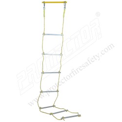 Safety ladder 10M. aluminium rung  with  12 MM rope   | Protector FireSafety