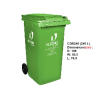 Wheel Dust Bin 240 Ltr PVC container Aristo | Protector FireSafety