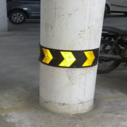 Round Pillar Guard 1000X200X8mm with Yellow reflective arrow | Protector FireSafety