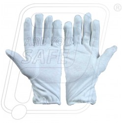 White Blue Hosiery Hand Gloves