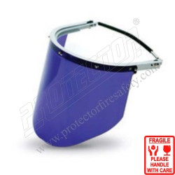 Face Shield FC 38B (Blue) 8" X 12"  with Aluminium Bracket Udhyogi| Protector FireSafety