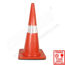 Cone 750mm 4" Slv with Rub. Base Red Safedot | Protector FireSafety