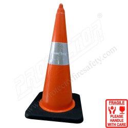 Cone 750 MM 6" Sleeve Heavy Rubber Base Orange Pioneer | Protector FireSafety