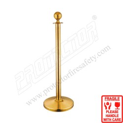 Line Manager Gold Post With Red Twisted Rope | Protector FireSafety
