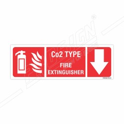 Co2 Type Fire Extinguisher Down Arrow Sign| Protector FireSafety