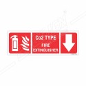 Co2 Type Fire Extinguisher Down Arrow Sign| Protector FireSafety