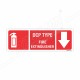 DCP Type Fire Extinguisher Down Arrow Sign