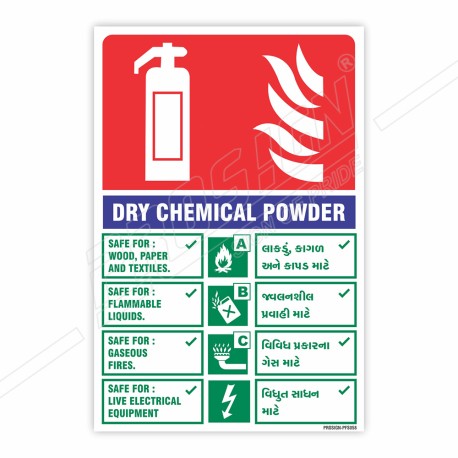 DCP Fire Extinguisher ID (Gujrati - English) Sign| Protector FireSafety