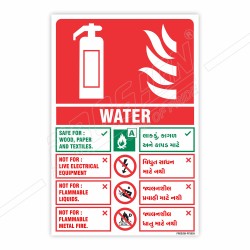 Water Co2 Fire Extinguisher ID (Gujrati - English) Sign| Protector FireSafety