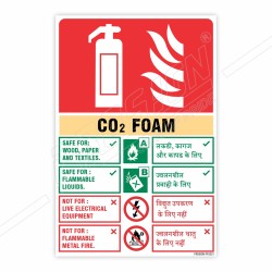 Co2 Foam Fire Extinguisher ID (Hindi - English) Sign| Protector FireSafety