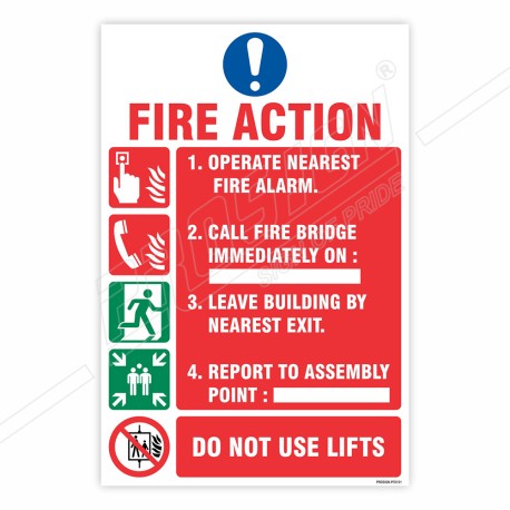 Fire Action Sign| Protector FireSafety