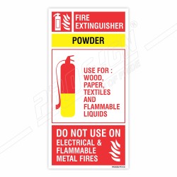 Use Of Powder Fire Extinguisher Sign| Protector FireSafety