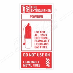 Use Of Powder Fire Extinguisher Sign| Protector FireSafety