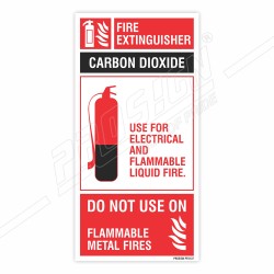 Use Of Co2 Fire Extinguisher Sign| Protector FireSafety